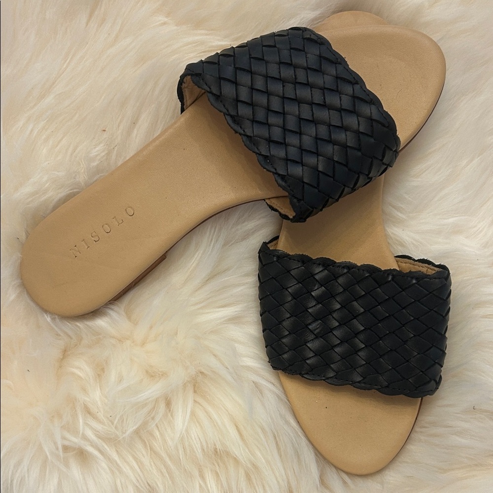 Nisolo Black Woven Sandals